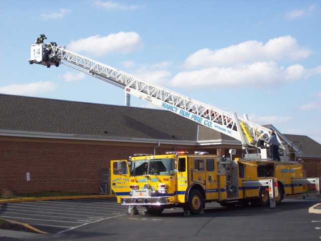 Truck going to work checking an odor of smoke at Manor Care